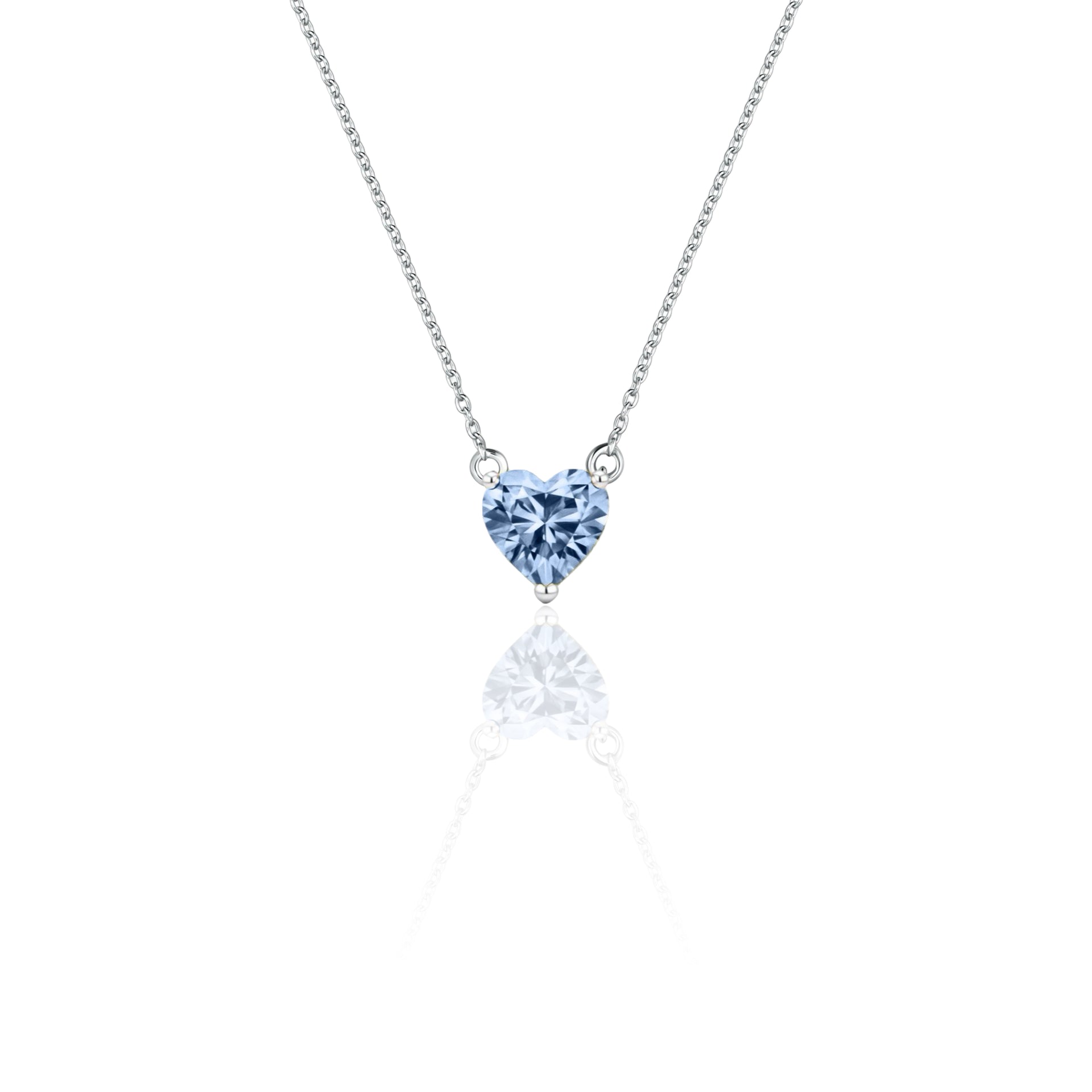 Amore Maxi Solitaire Necklace – Light Blue Aquamarine