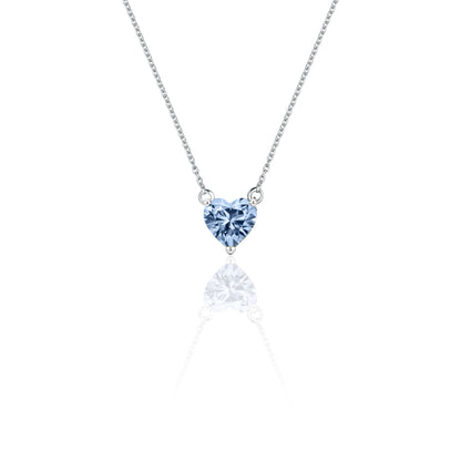 Amore Mini Solitaire Necklace – Light Blue Aquamarine