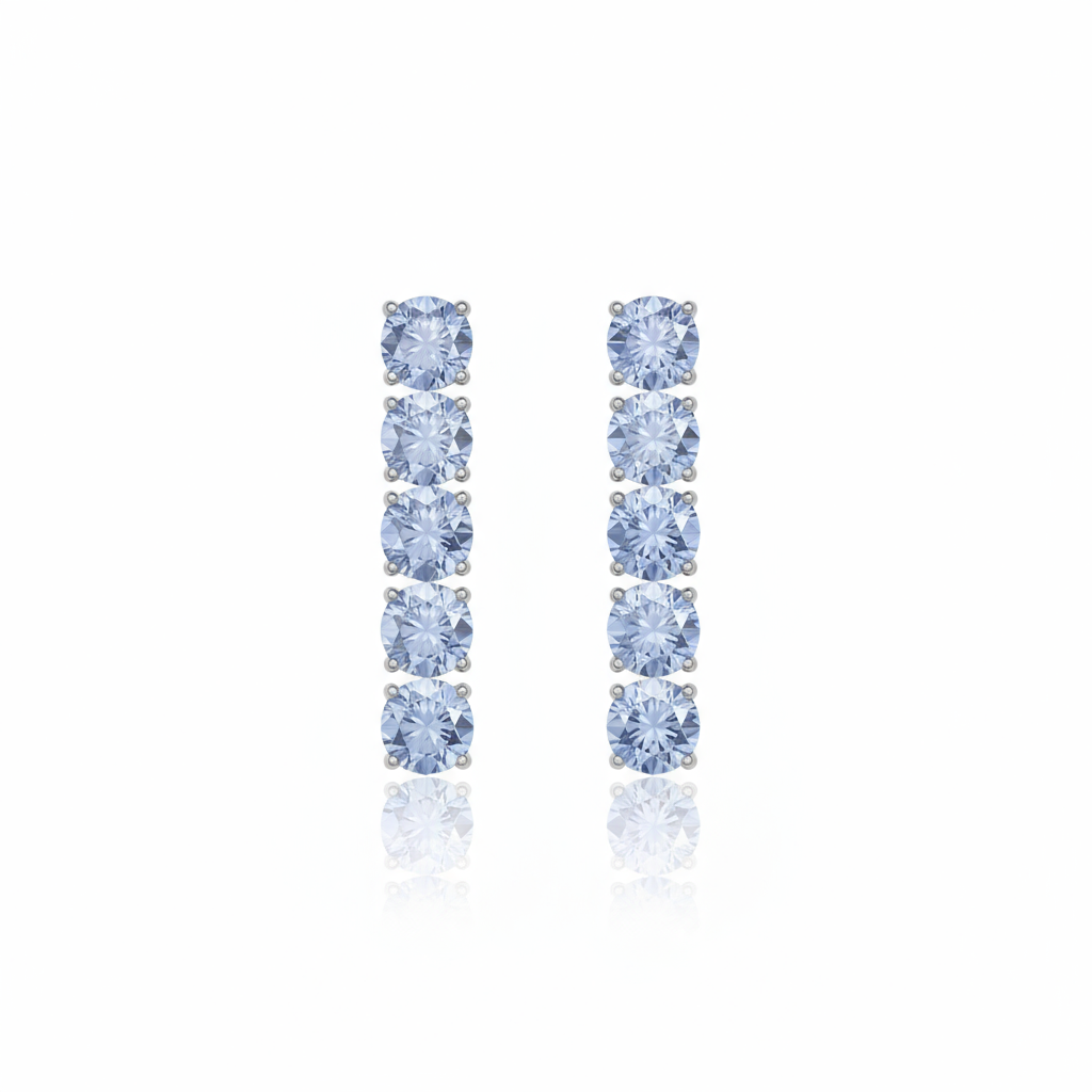Juno Tennis Charm Earrings – Light Blue Aquamarine