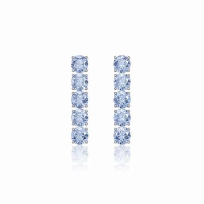 Juno Tennis Charm Earrings – Light Blue Aquamarine
