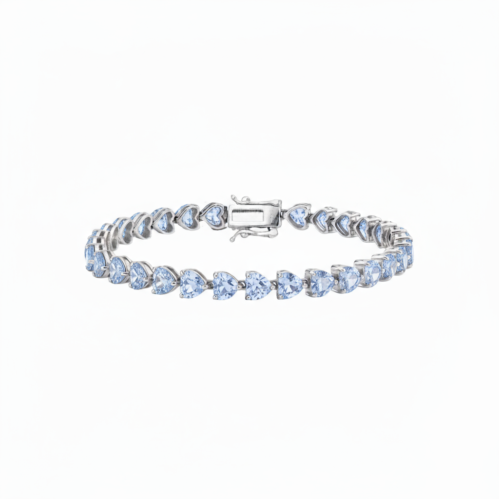 Amore Tennis Bracelet – Light Blue Aquamarine