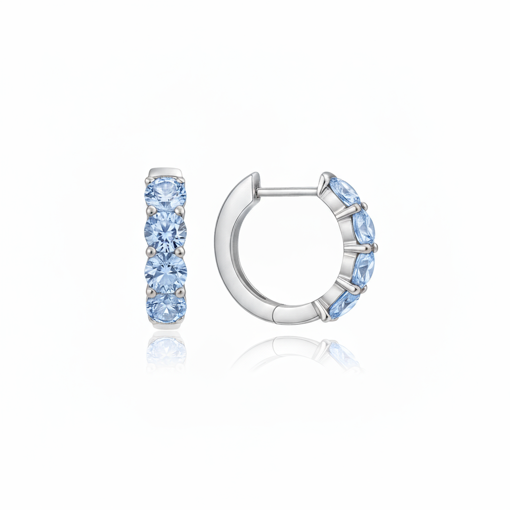 Linea Chunky Hoop Earrings – Light Blue Aquamarine