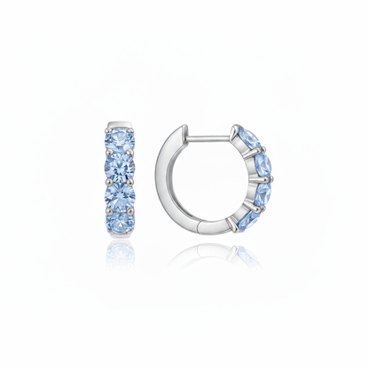 Linea Chunky Hoop Earrings – Light Blue Aquamarine