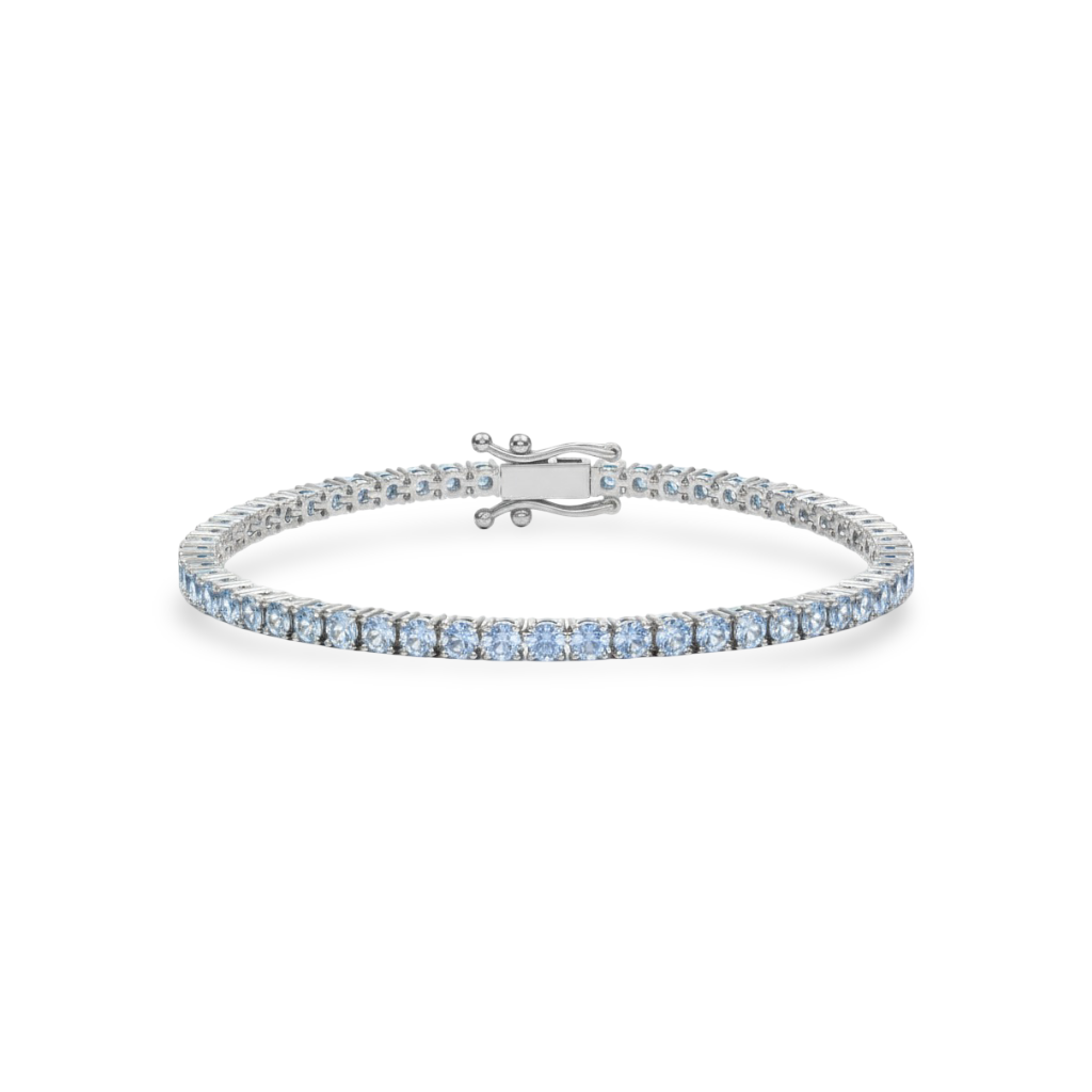 Juno Midi Tennis Bracelet – Light Blue Aquamarine