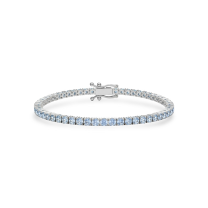 Juno Midi Tennis Bracelet – Light Blue Aquamarine