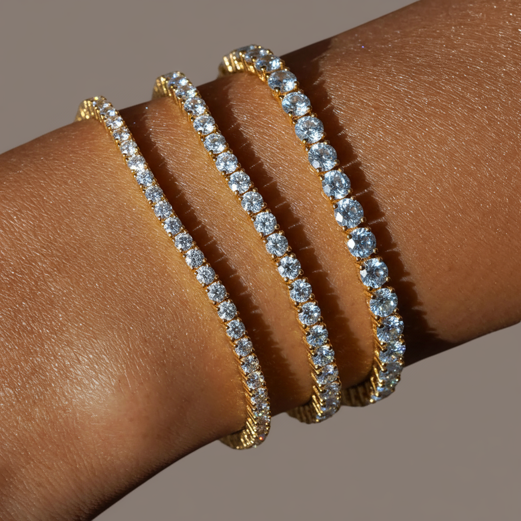 Juno Midi Tennis Bracelet – Light Blue Aquamarine