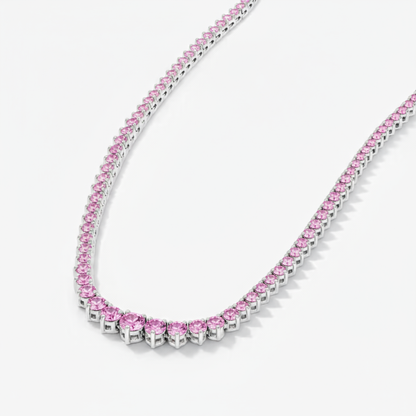 Juno Graduated Tennis Necklace – Light Pink Sapphire
