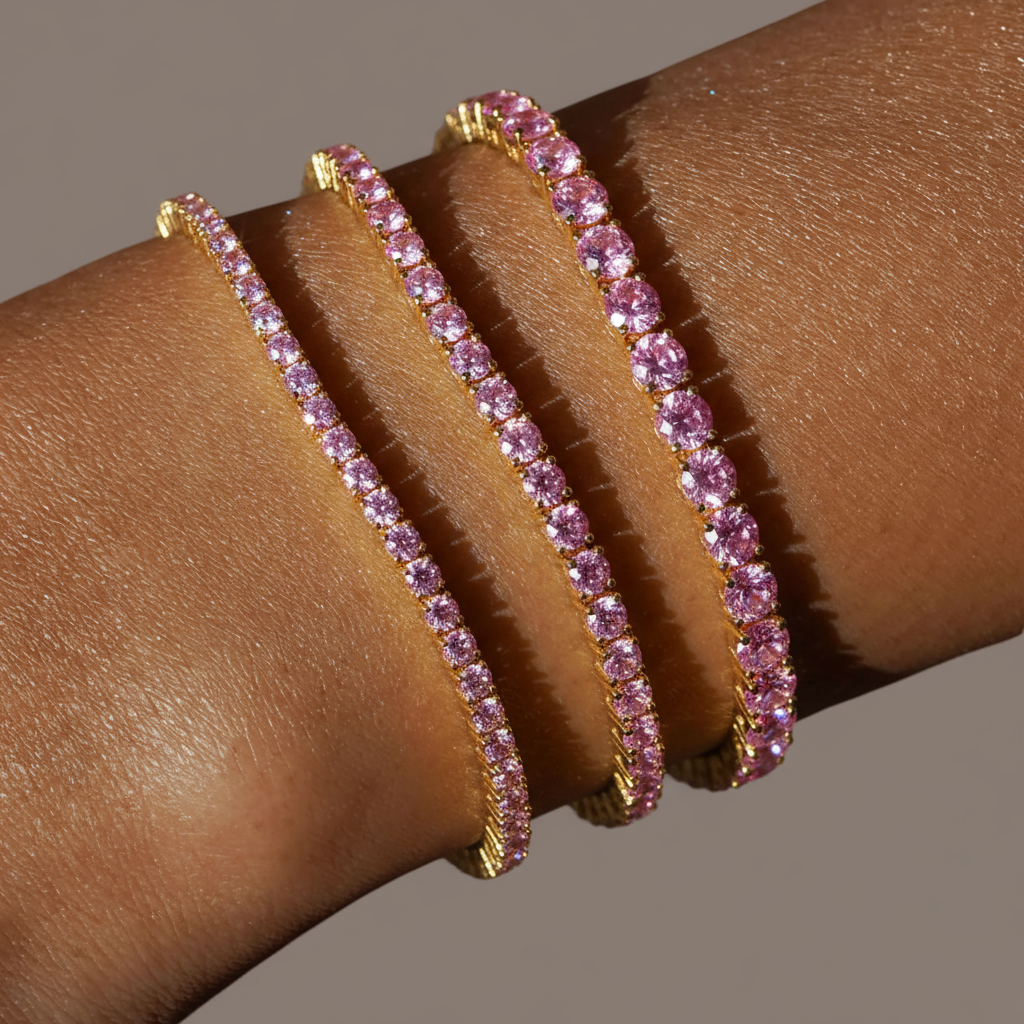 Juno Mini Tennis Bracelet – Light Pink Sapphire