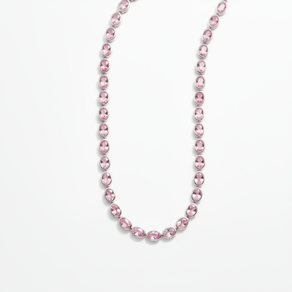 Velara Frame Tennis Necklace – Light Pink Sapphire