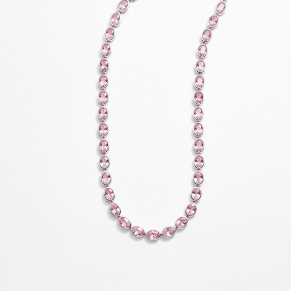 Velara Frame Tennis Necklace – Light Pink Sapphire