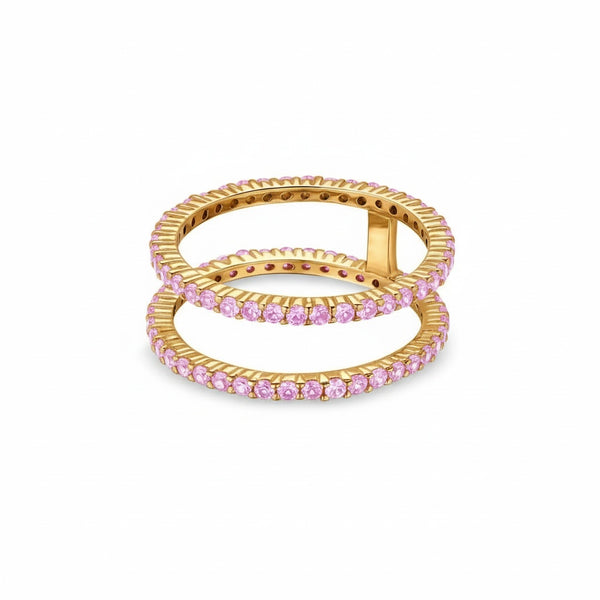 Linea Double Ring – Light Pink Sapphire