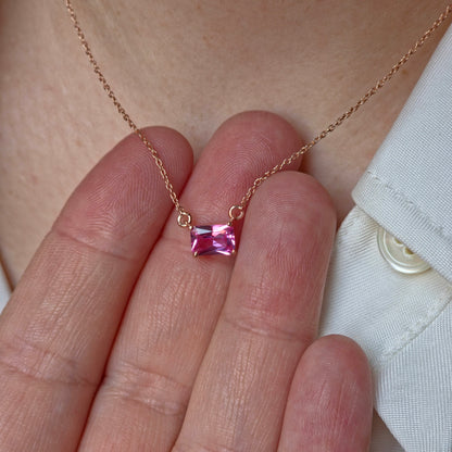 Nexus Solitaire Necklace – Light Pink Sapphire