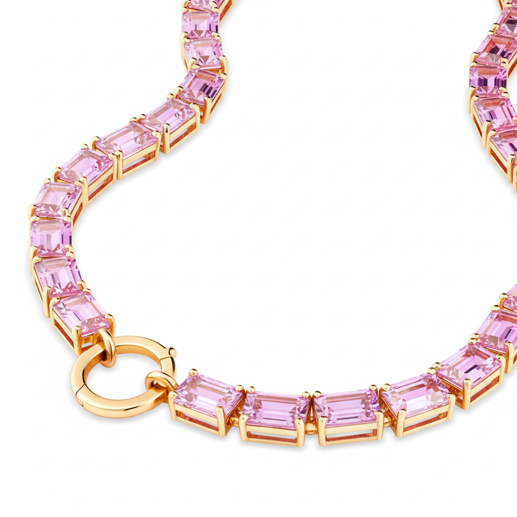 Nexus Tennis Necklace – Light Pink Sapphire