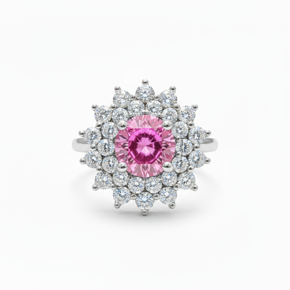 Juno Flower Ring – Light Pink Sapphire