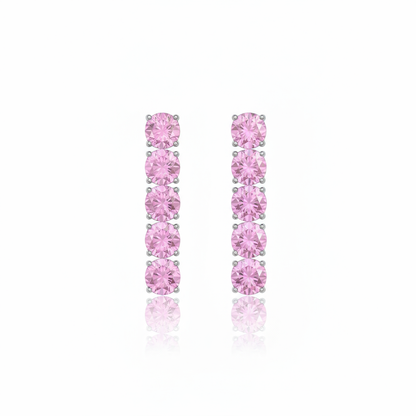Juno Tennis Charm Earrings – Light Pink Sapphire
