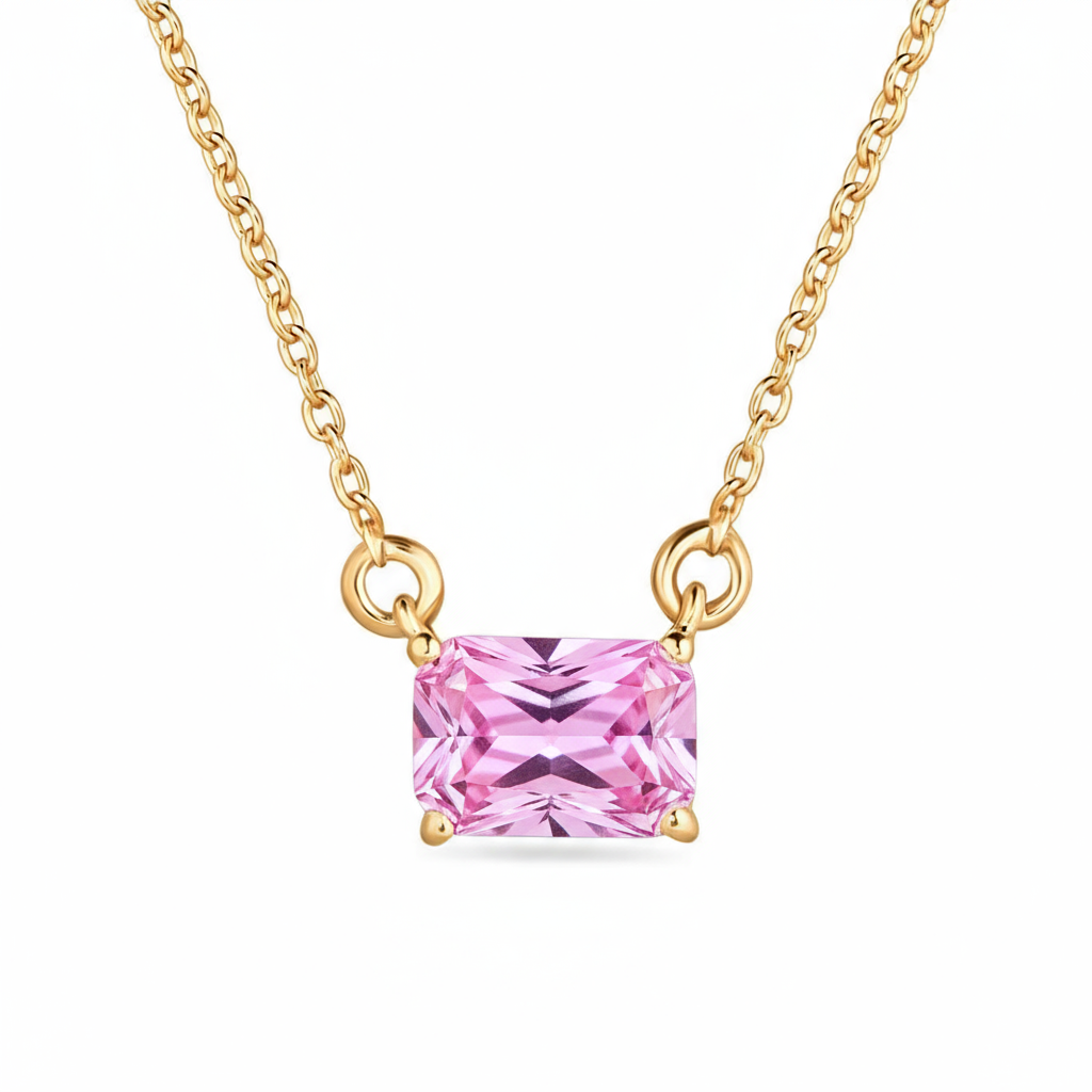 Nexus Solitaire Necklace – Light Pink Sapphire