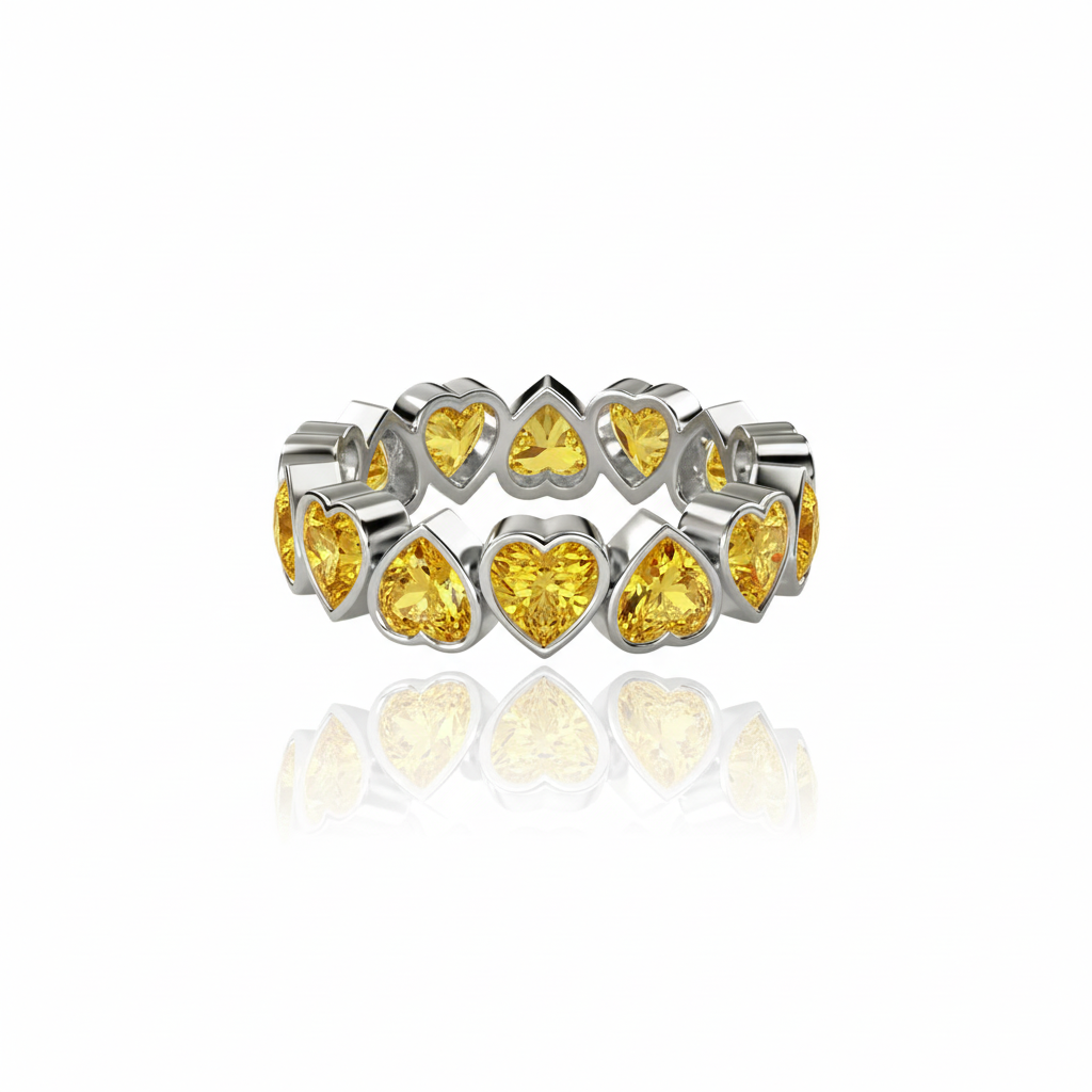 Amore Frame Eternity Ring – Yellow Sapphire