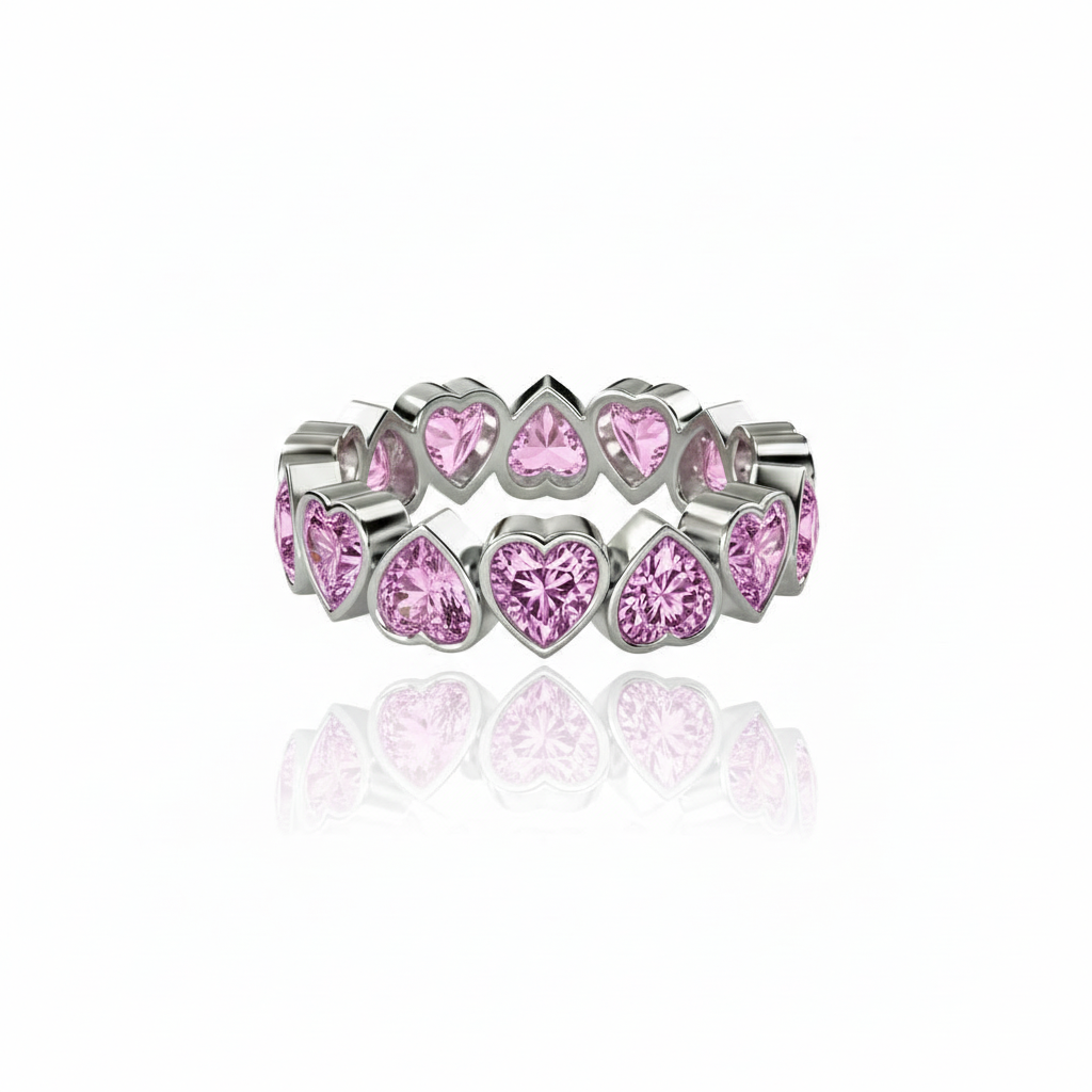 Amore Frame Eternity Ring – Light Pink Sapphire