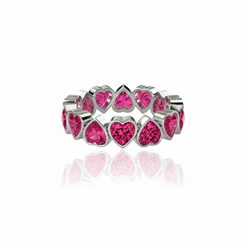 Amore Frame Eternity Ring – Red Ruby