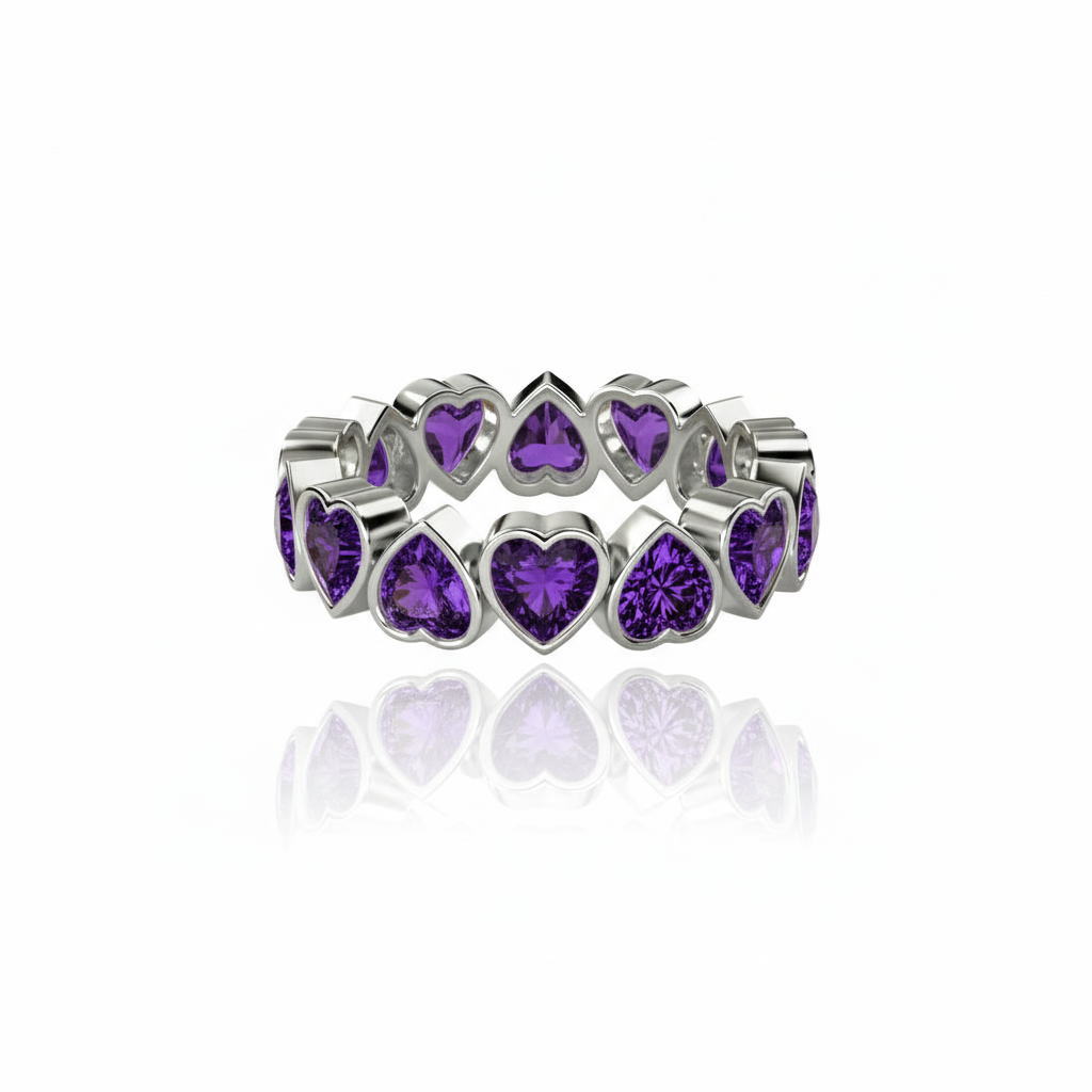 Amore Frame Eternity Ring – Purple Amethyst