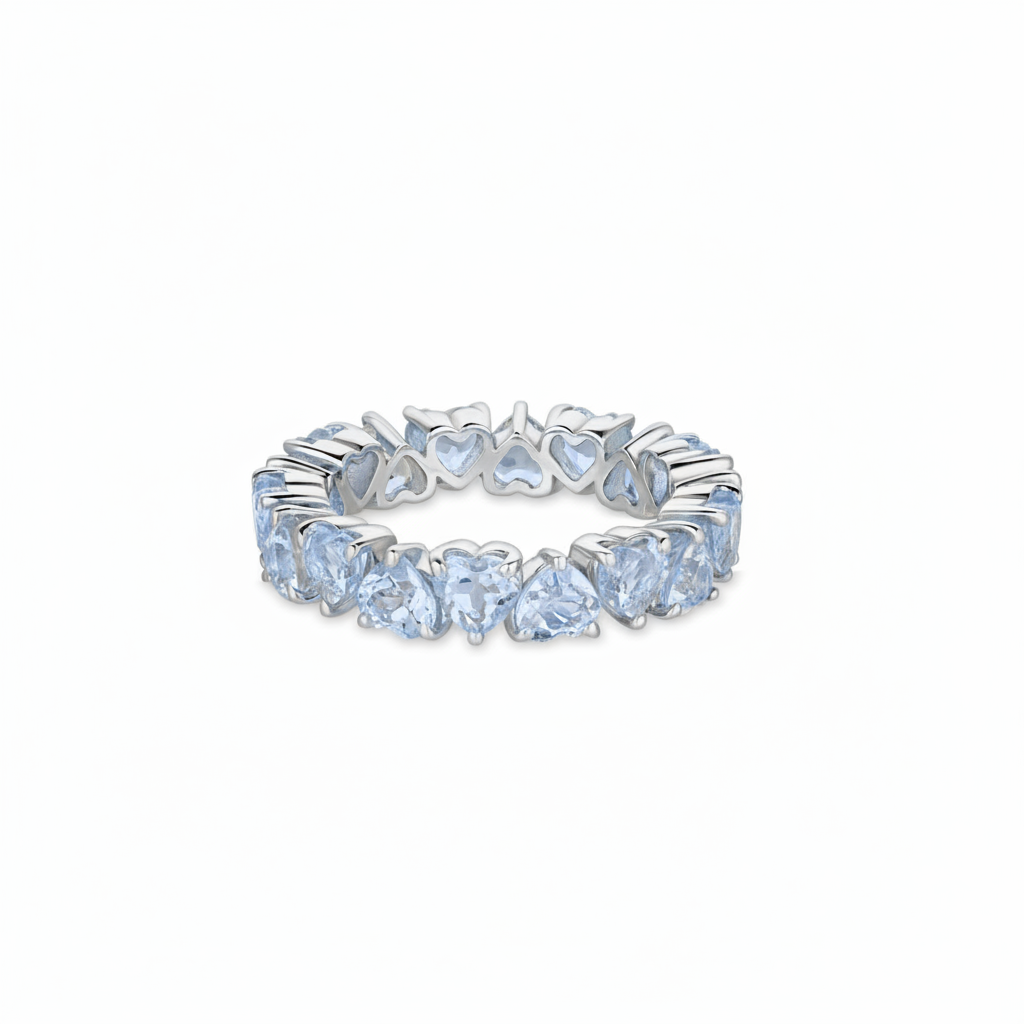 Amore Eternity Ring – Light Blue Aquamarine
