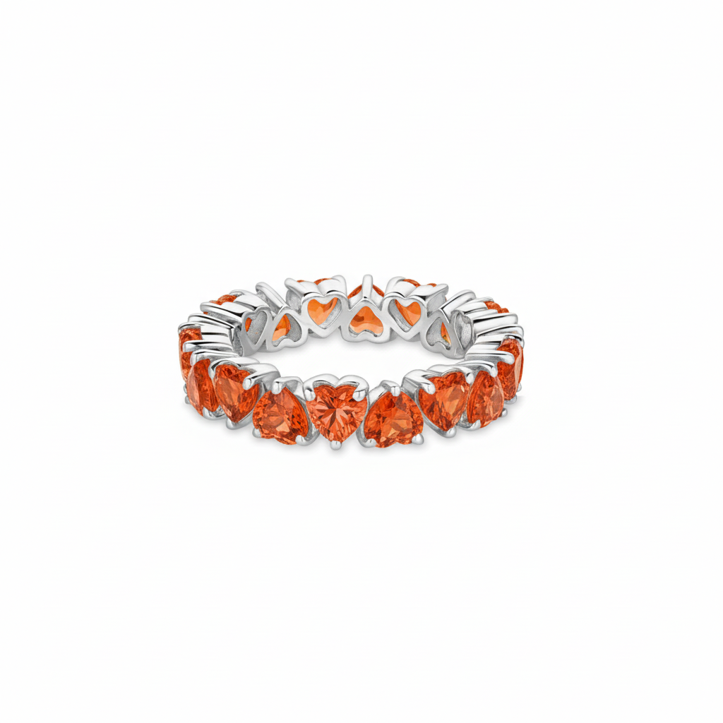 Amore Eternity Ring – Orange Padparadscha Sapphire