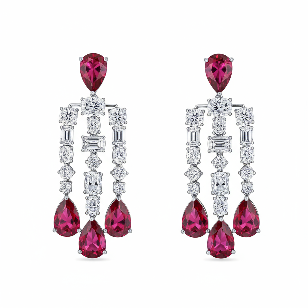 Nova Cascade Earrings – Colombian Green Emerald