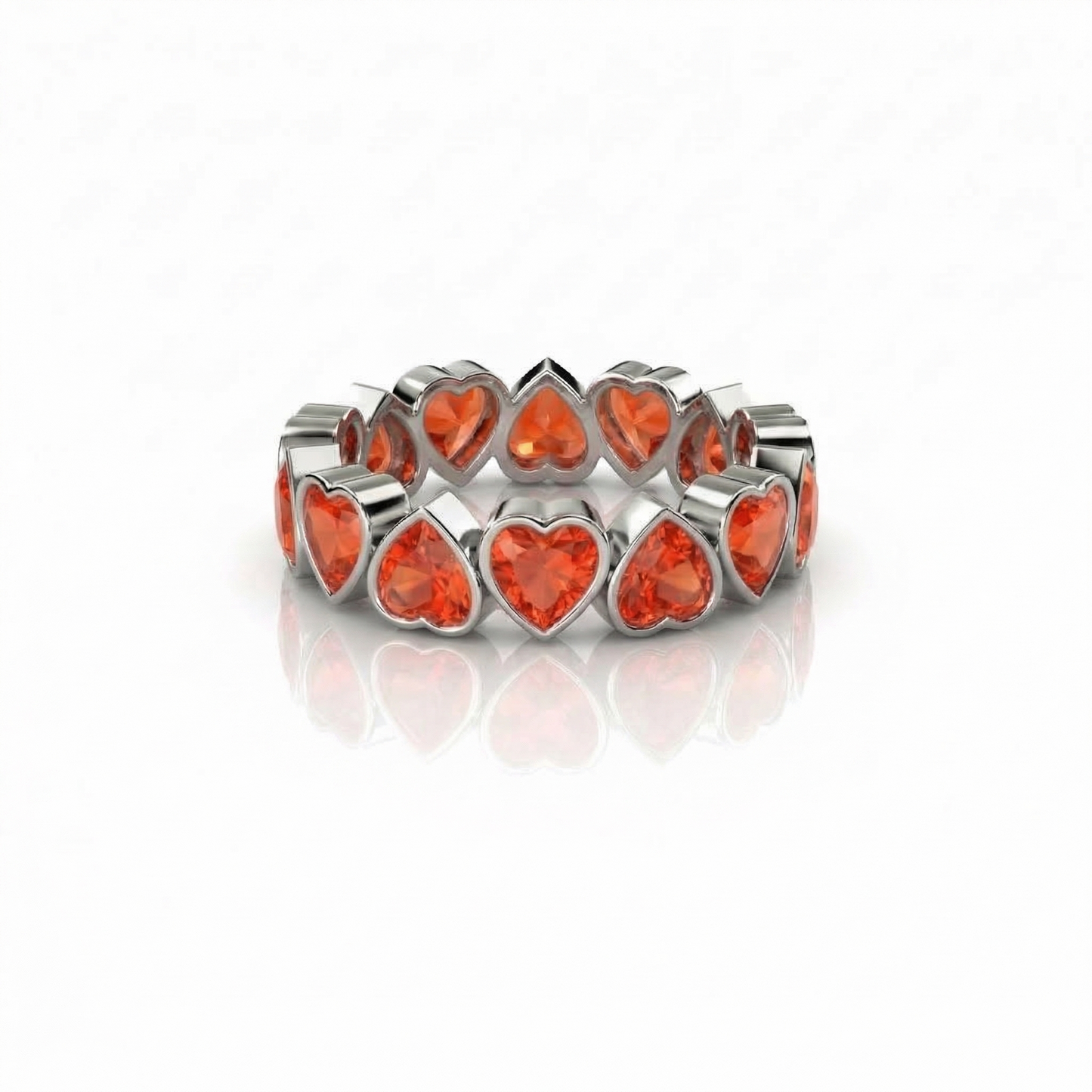 Amore Frame Eternity Ring – Orange Padparadscha Sapphire
