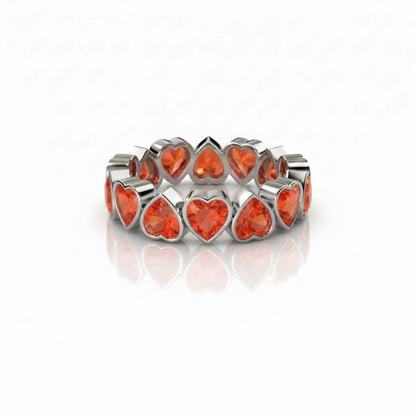 Amore Frame Eternity Ring – Orange Padparadscha Sapphire