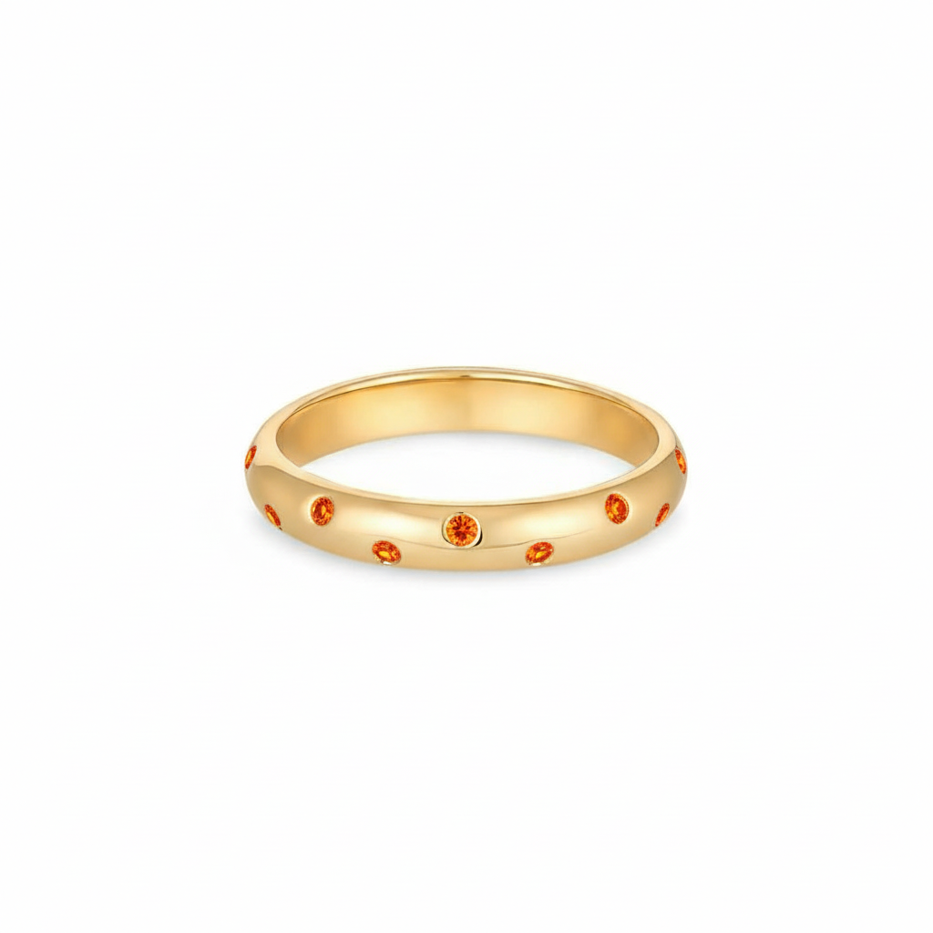 Linea Confetti Band Ring – Orange Padparadscha Sapphire