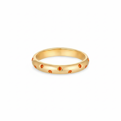 Linea Confetti Band Ring – Orange Padparadscha Sapphire