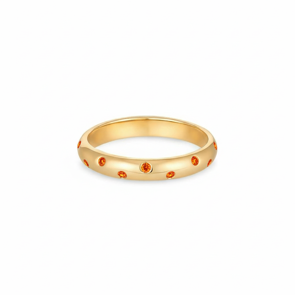 Linea Confetti Band Ring – Orange Padparadscha Sapphire
