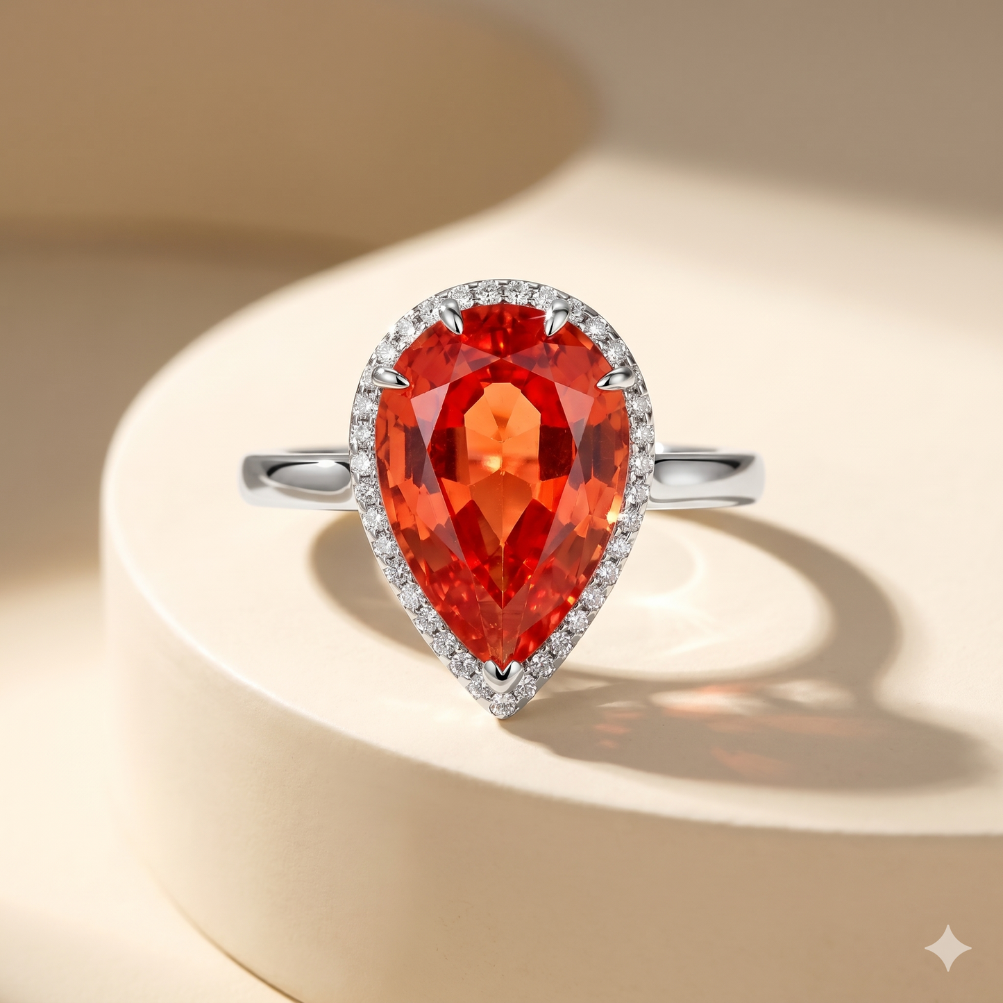 Nova Principessa Ring – Orange Padparadscha Sapphire