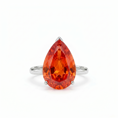 Nova Bold Solitaire Ring – Orange Padparadscha Sapphire