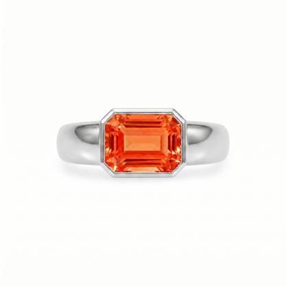 Nexus Lateral Solitaire Ring – Orange Padparadscha Sapphire