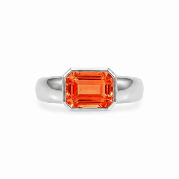 Nexus Lateral Solitaire Ring – Orange Padparadscha Sapphire