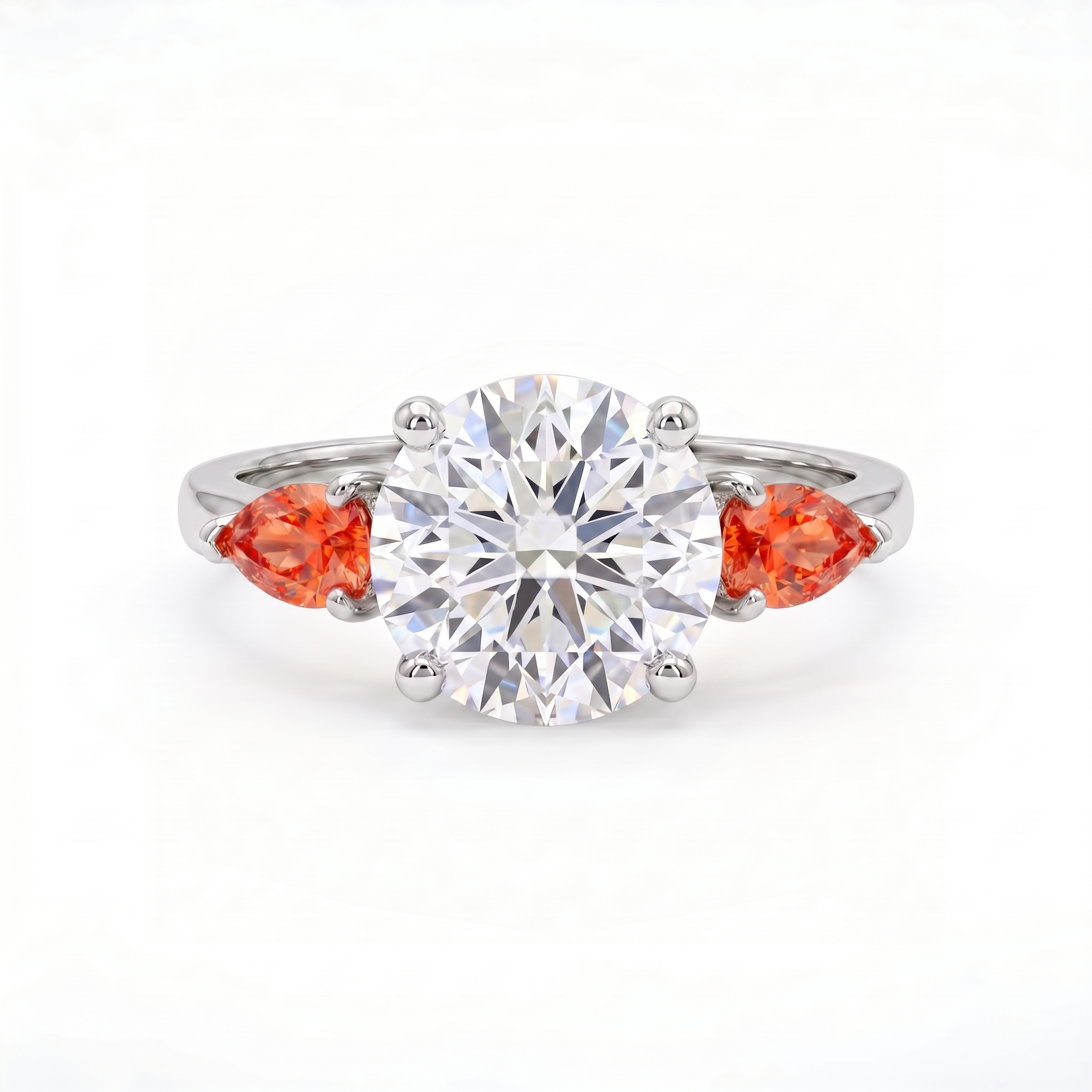 Juno Trio Ring – Orange Padparadscha Sapphire