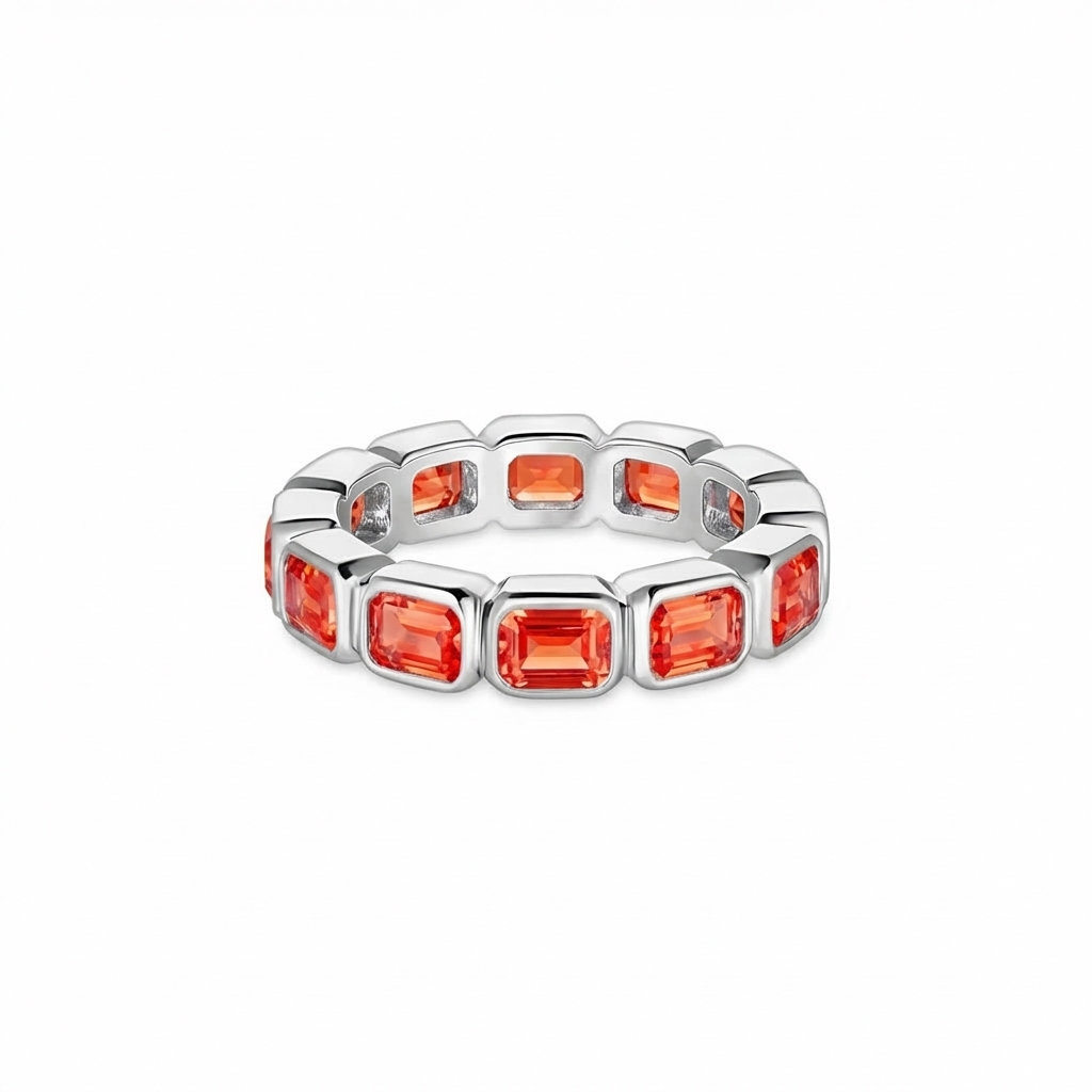 Nexus Lateral Eternity Ring – Orange Padparadscha Sapphire