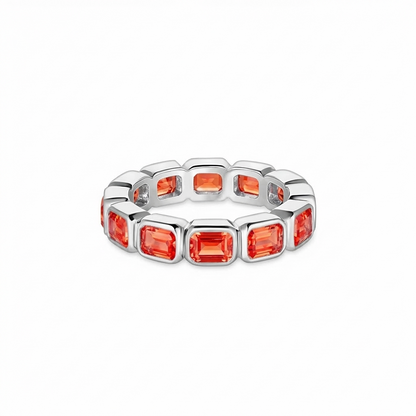 Nexus Lateral Eternity Ring – Orange Padparadscha Sapphire