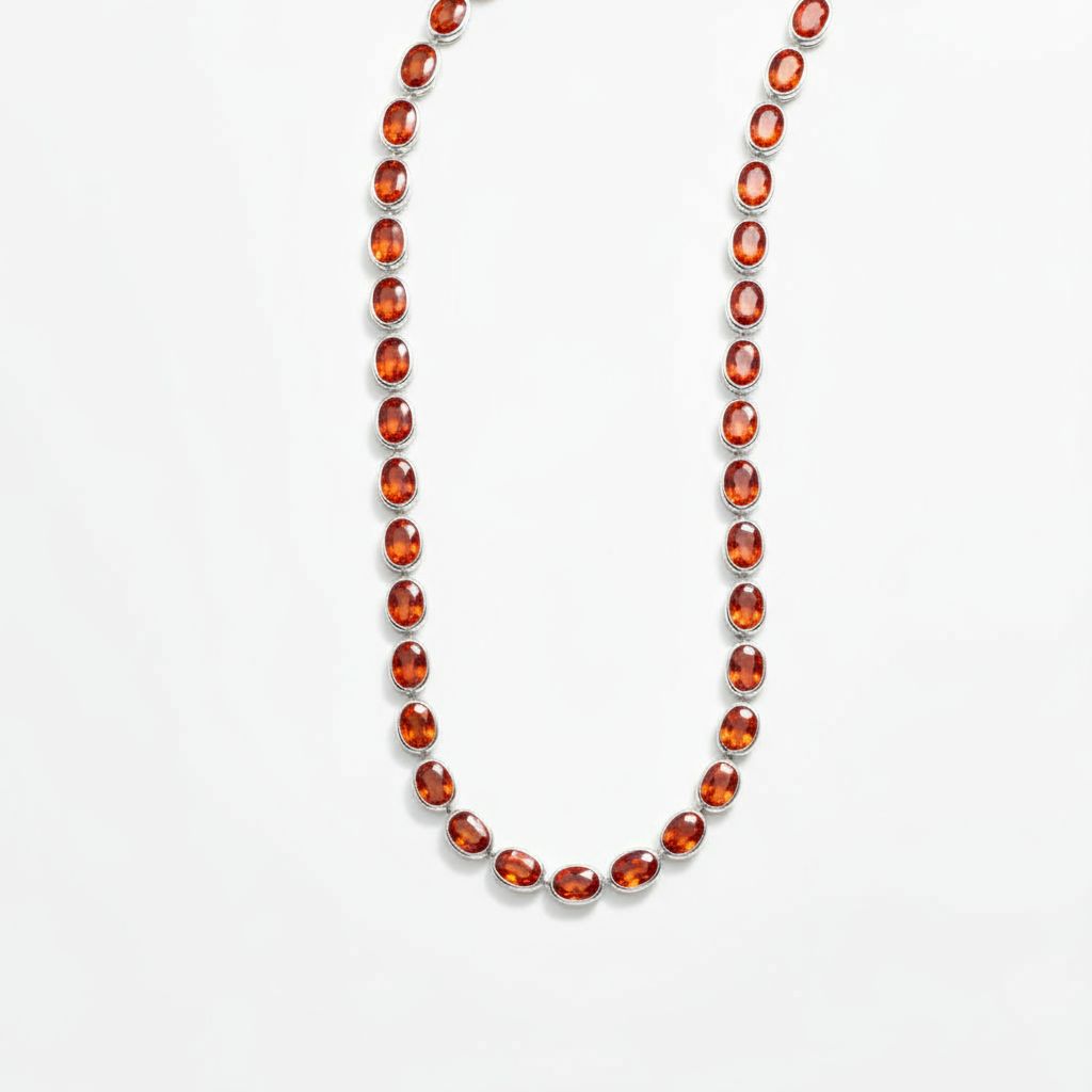 Velara Frame Tennis Necklace – Orange Padparadscha Sapphire