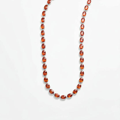 Velara Frame Tennis Necklace – Orange Padparadscha Sapphire