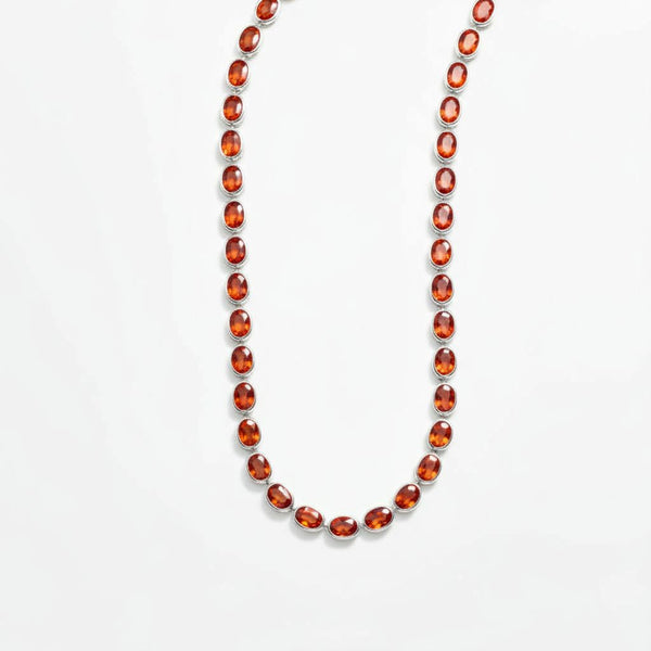 Velara Frame Tennis Necklace – Orange Padparadscha Sapphire