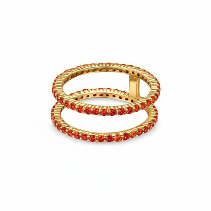 Linea Double Ring – Orange Padparadscha Sapphire