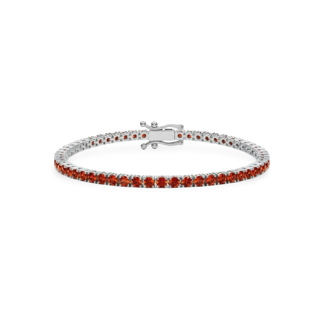 Juno Midi Tennis Bracelet – Orange Padparadscha Sapphire