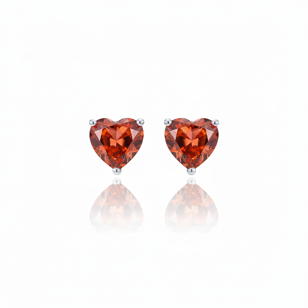 Amore Stud Earrings – Orange Padparadscha Sapphire