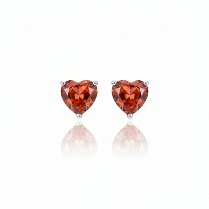 Amore Stud Earrings – Orange Padparadscha Sapphire