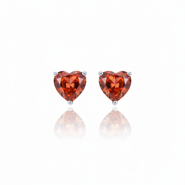 Amore Stud Earrings – Orange Padparadscha Sapphire
