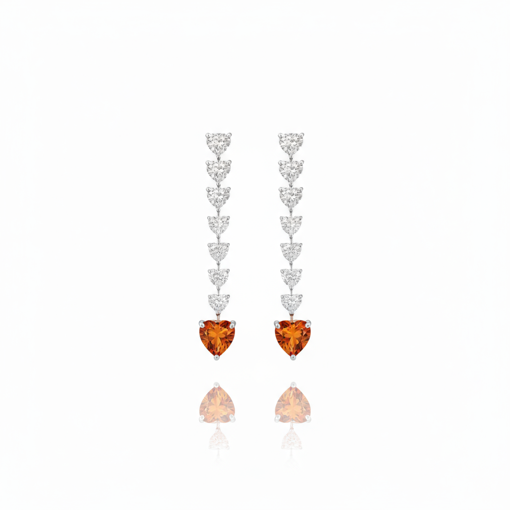 Amore Drop Earrings – Orange Padparadscha Sapphire