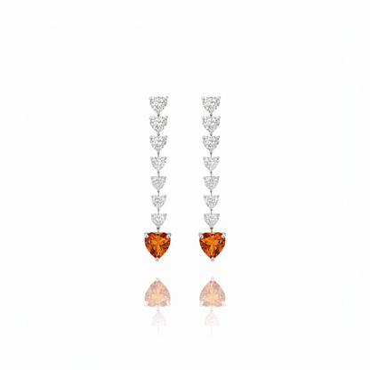 Amore Drop Earrings – Orange Padparadscha Sapphire