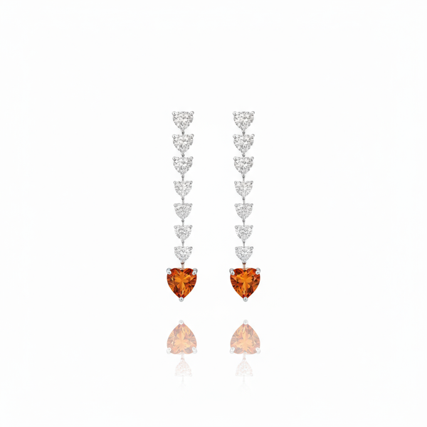 Amore Drop Earrings – Orange Padparadscha Sapphire